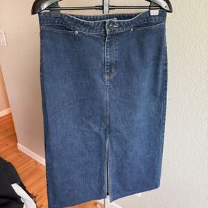 Vintage The Gap 90s 2000s Y2K Denim Jean Long Skirt Modest Midi Women's Size 14